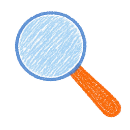 drawing of a magnifying glass